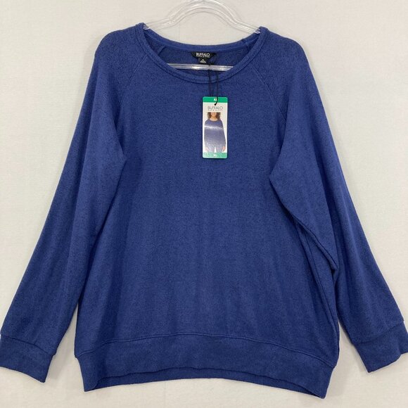 New Buffalo David Bitton size XL Blue Purple Soft Knit Pullover Sweatshirt - Picture 1 of 10